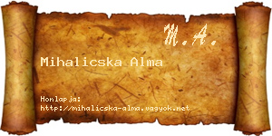 Mihalicska Alma névjegykártya